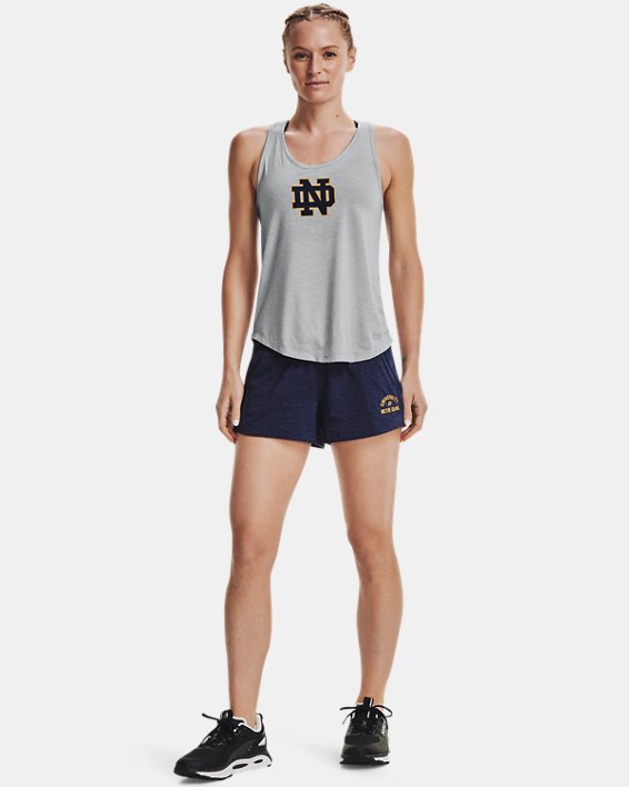 Women's UA Performance Cotton Collegiate Sideline Shorts, Blue, pdpMainDesktop image number 2